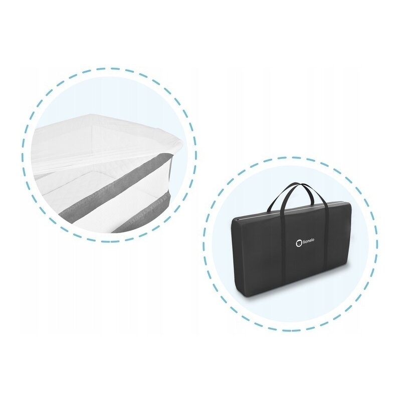 Lionelo - Patut co-sleeper Theo 2 in 1, 90x50 cm, Gri