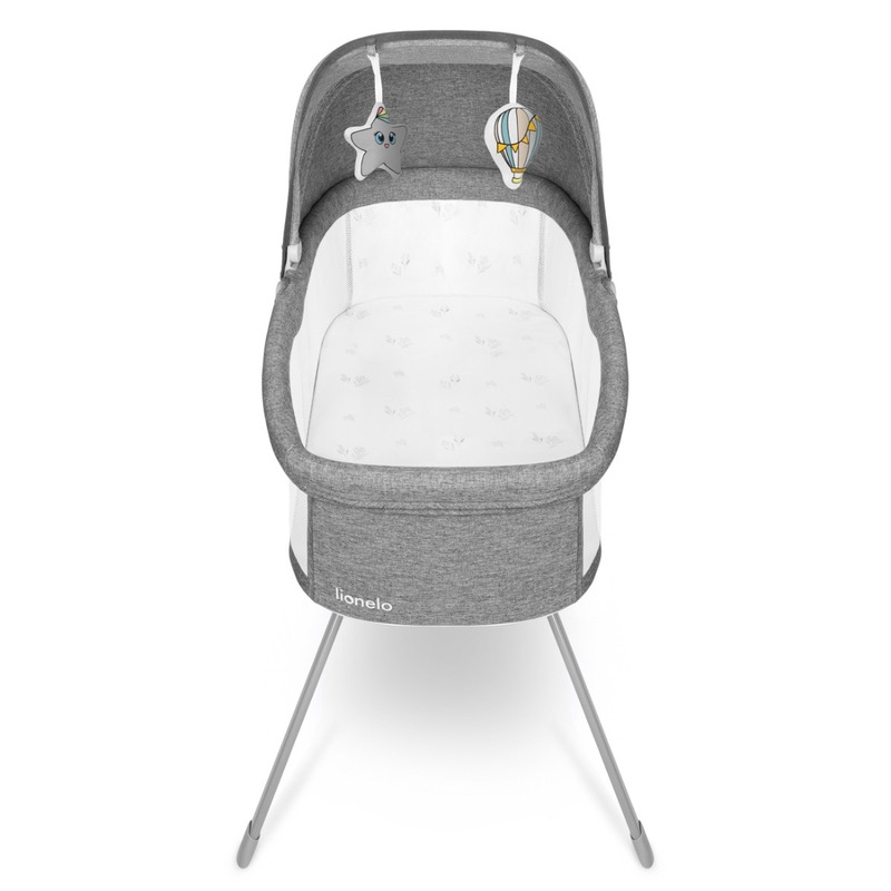 Lionelo - Patut balansoar Malin, 3 in 1, Pliabil, 0-9 kg, Geanta Transport, Asamblare Rapida, Ultra-Usor, Conform cu standardele europeane de securitate EN1130 si EN16890, Gri