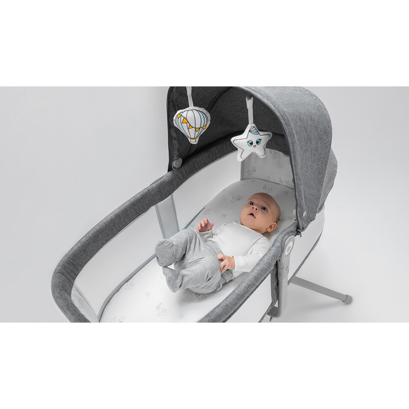 Lionelo - Patut balansoar Malin, 3 in 1, Pliabil, 0-9 kg, Geanta Transport, Asamblare Rapida, Ultra-Usor, Conform cu standardele europeane de securitate EN1130 si EN16890, Gri