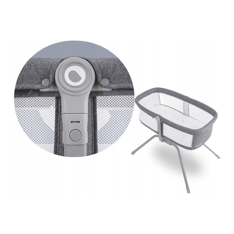 Lionelo - Patut balansoar Malin, 3 in 1, Pliabil, 0-9 kg, Geanta Transport, Asamblare Rapida, Ultra-Usor, Conform cu standardele europeane de securitate EN1130 si EN16890, Gri