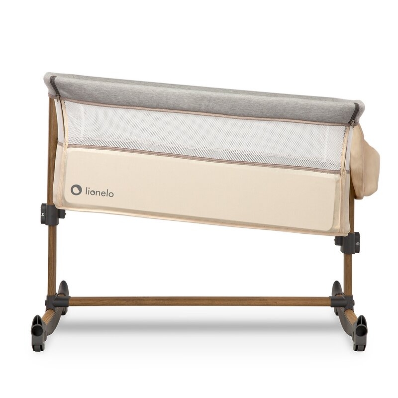 Lionelo - Patut co-sleeper Leonie Sand Cu sistem de leganare, 83x50 cm, Bej