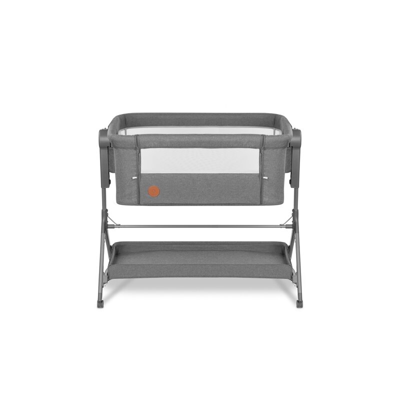 Lionelo - Patut co-sleeper Leonie Plus, Pliabil, Cu sistem de leganare, Cu setare unghiulara, Reglabil in 6 pozitii pe inaltime, Conform cu standardele europeane de securitate EN1130 si EN16890, Gri