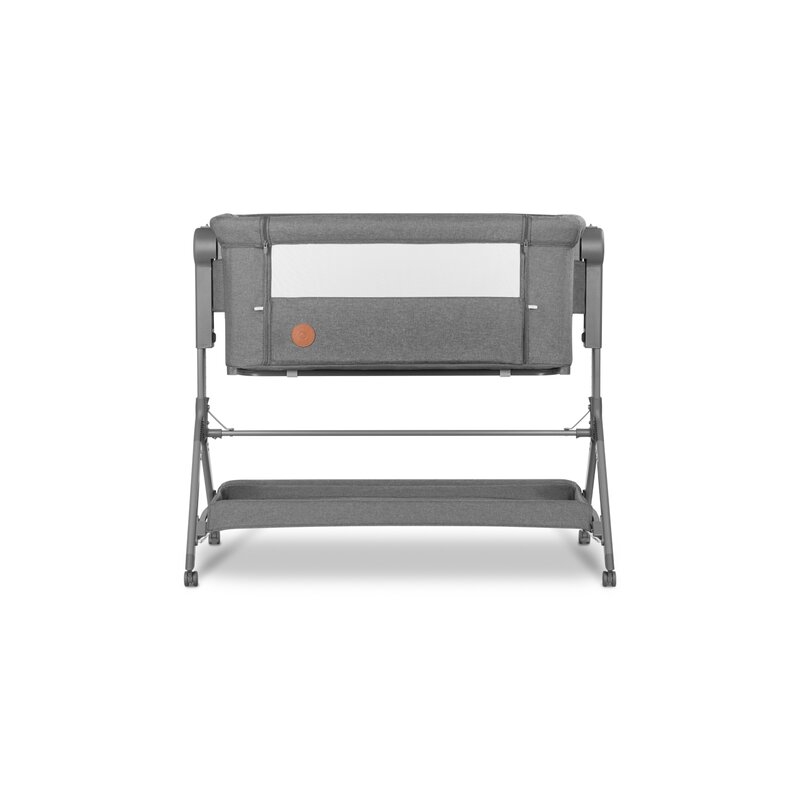 Lionelo - Patut co-sleeper Leonie Plus, Pliabil, Cu sistem de leganare, Cu setare unghiulara, Reglabil in 6 pozitii pe inaltime, Conform cu standardele europeane de securitate EN1130 si EN16890, Gri