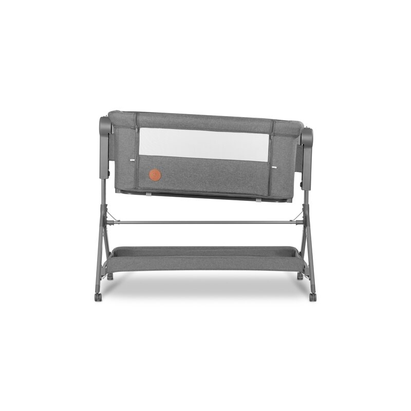 Lionelo - Patut co-sleeper Leonie Plus, Pliabil, Cu sistem de leganare, Cu setare unghiulara, Reglabil in 6 pozitii pe inaltime, Conform cu standardele europeane de securitate EN1130 si EN16890, Gri