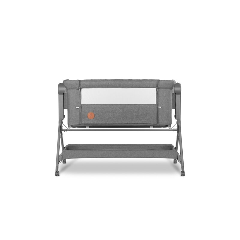 Lionelo - Patut co-sleeper Leonie Plus, Pliabil, Cu sistem de leganare, Cu setare unghiulara, Reglabil in 6 pozitii pe inaltime, Conform cu standardele europeane de securitate EN1130 si EN16890, Gri