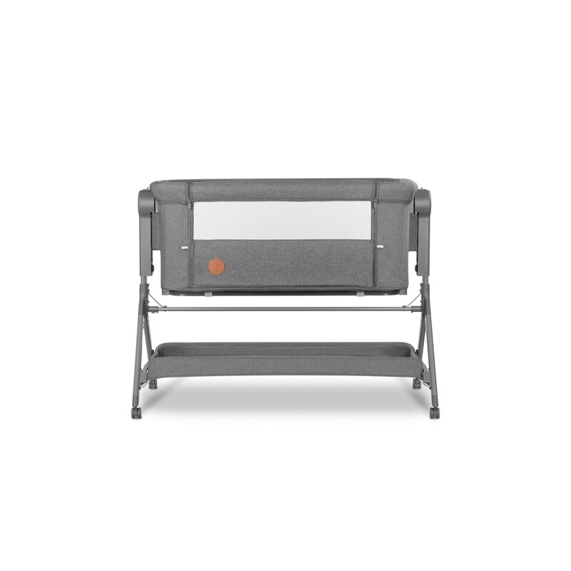 Lionelo - Patut co-sleeper Leonie Plus, Pliabil, Cu sistem de leganare, Cu setare unghiulara, Reglabil in 6 pozitii pe inaltime, Conform cu standardele europeane de securitate EN1130 si EN16890, Gri