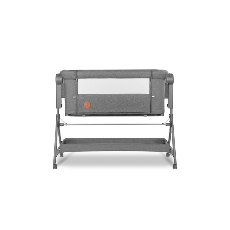 Lionelo - Patut co-sleeper Leonie Plus, Pliabil, Cu sistem de leganare, Cu setare unghiulara, Reglabil in 6 pozitii pe inaltime, Conform cu standardele europeane de securitate EN1130 si EN16890, Gri