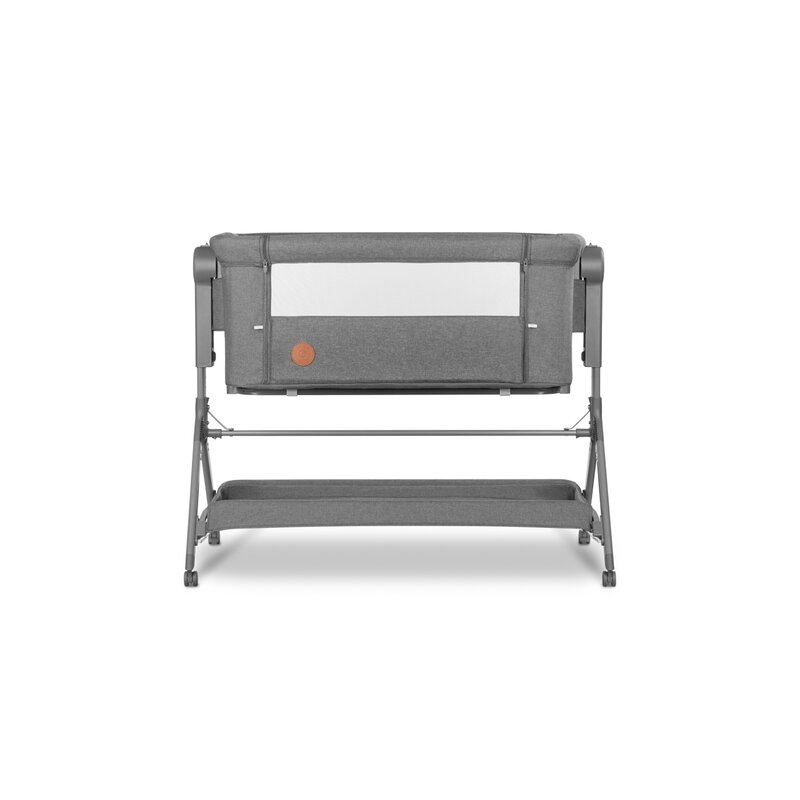 Lionelo - Patut co-sleeper Leonie Plus, Pliabil, Cu sistem de leganare, Cu setare unghiulara, Reglabil in 6 pozitii pe inaltime, Conform cu standardele europeane de securitate EN1130 si EN16890, Gri