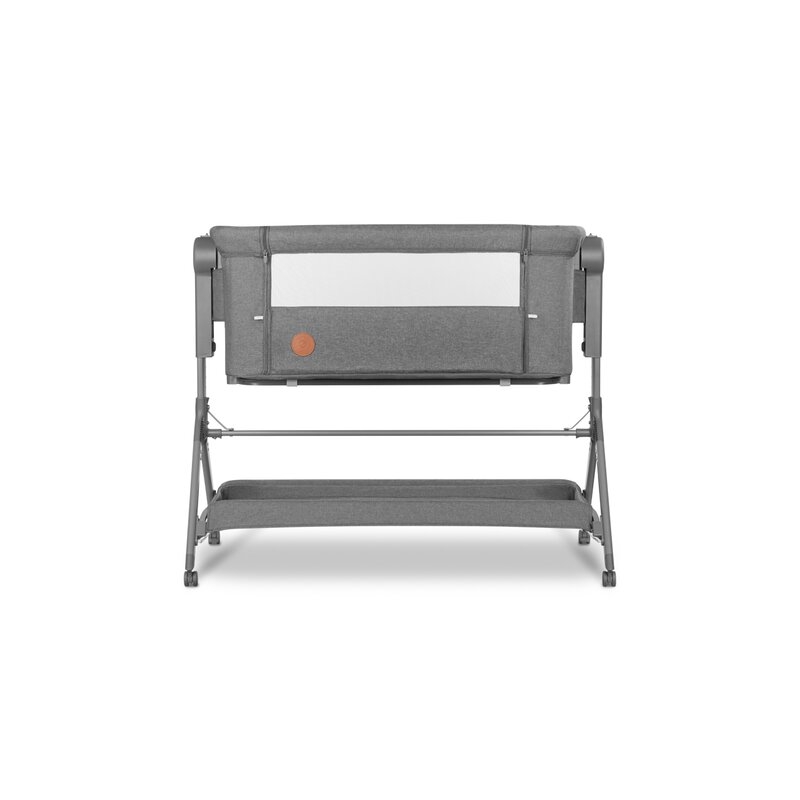 Lionelo - Patut co-sleeper Leonie Plus, Pliabil, Cu sistem de leganare, Cu setare unghiulara, Reglabil in 6 pozitii pe inaltime, Conform cu standardele europeane de securitate EN1130 si EN16890, Gri