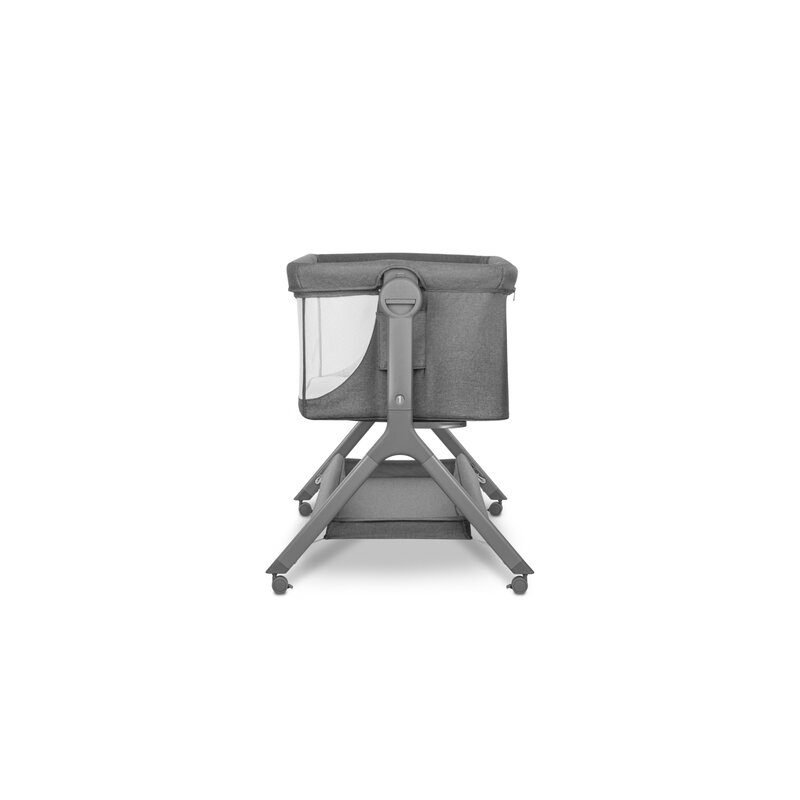 Lionelo - Patut co-sleeper Leonie Plus, Pliabil, Cu sistem de leganare, Cu setare unghiulara, Reglabil in 6 pozitii pe inaltime, Conform cu standardele europeane de securitate EN1130 si EN16890, Gri