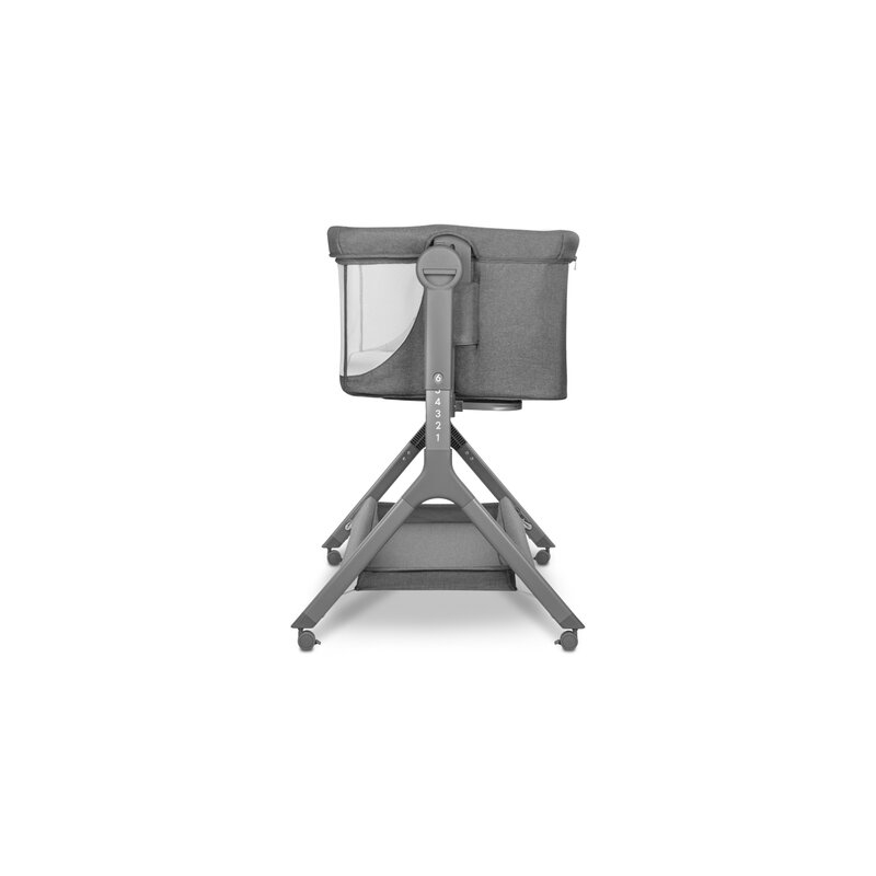 Lionelo - Patut co-sleeper Leonie Plus, Pliabil, Cu sistem de leganare, Cu setare unghiulara, Reglabil in 6 pozitii pe inaltime, Conform cu standardele europeane de securitate EN1130 si EN16890, Gri