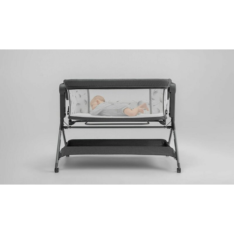 Lionelo - Patut co-sleeper Leonie Plus, Pliabil, Cu sistem de leganare, Cu setare unghiulara, Reglabil in 6 pozitii pe inaltime, Conform cu standardele europeane de securitate EN1130 si EN16890, Gri