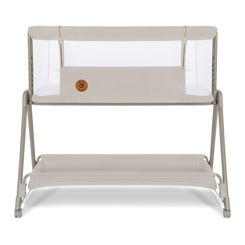 Lionelo - Patut co-sleeper Luna, 2 in 1, Cu setare unghiulara, Cu roti, Reglabil in 6 pozitii pe inaltime, Bej