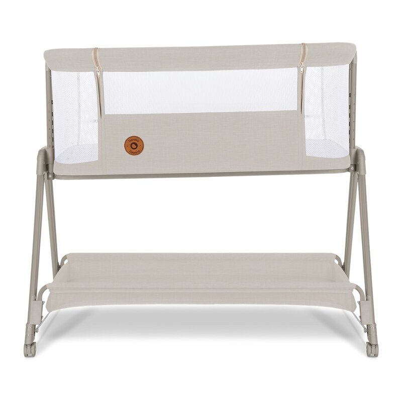 Lionelo - Patut co-sleeper Luna, 2 in 1, Cu setare unghiulara, Cu roti, Reglabil in 6 pozitii pe inaltime, Bej