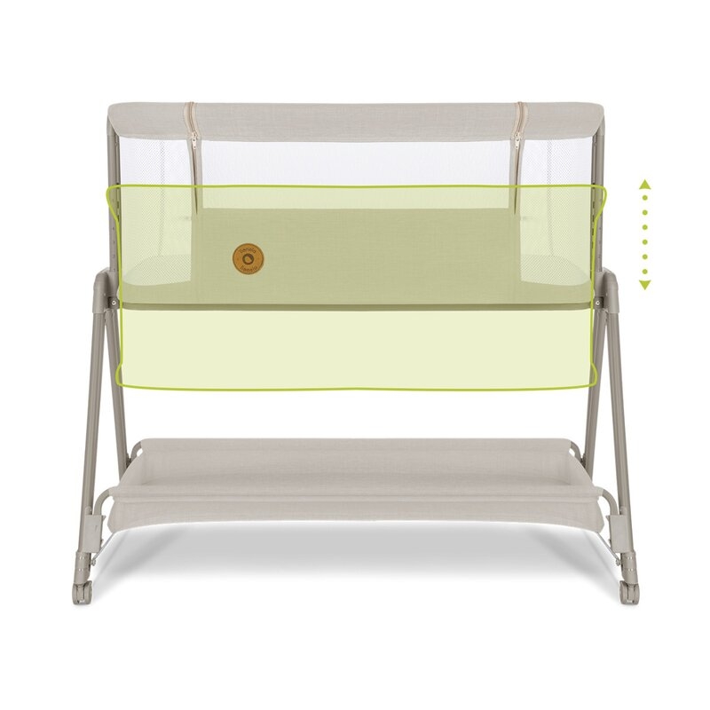 Lionelo - Patut co-sleeper Luna, 2 in 1, Cu setare unghiulara, Cu roti, Reglabil in 6 pozitii pe inaltime, Bej