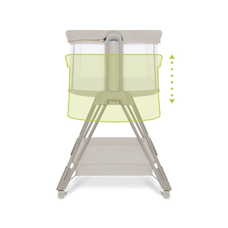 Lionelo - Patut co-sleeper Luna, 2 in 1, Cu setare unghiulara, Cu roti, Reglabil in 6 pozitii pe inaltime, Bej