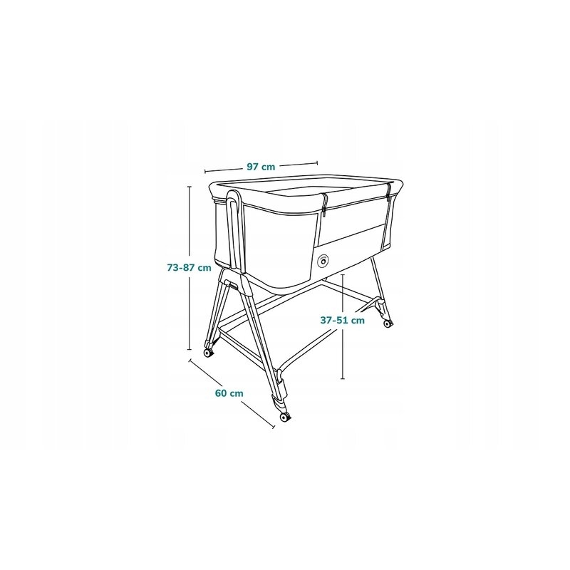 Lionelo - Patut co-sleeper Luna, 2 in 1, Cu setare unghiulara, Cu roti, Reglabil in 6 pozitii pe inaltime, Bej