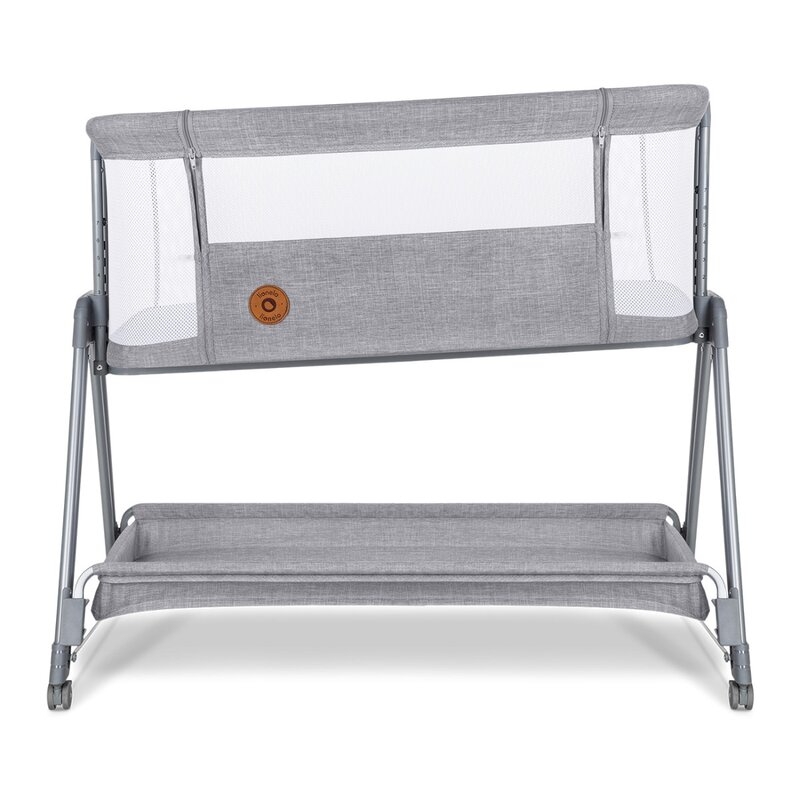 Lionelo - Patut co-sleeper Luna, 2 in 1, Cu setare unghiulara, Cu roti, Reglabil in 6 pozitii pe inaltime, Gri deschis