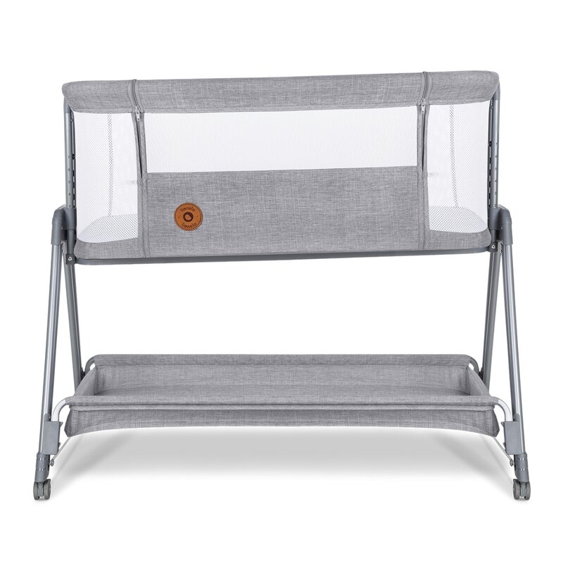 Lionelo - Patut co-sleeper Luna, 2 in 1, Cu setare unghiulara, Cu roti, Reglabil in 6 pozitii pe inaltime, Gri deschis