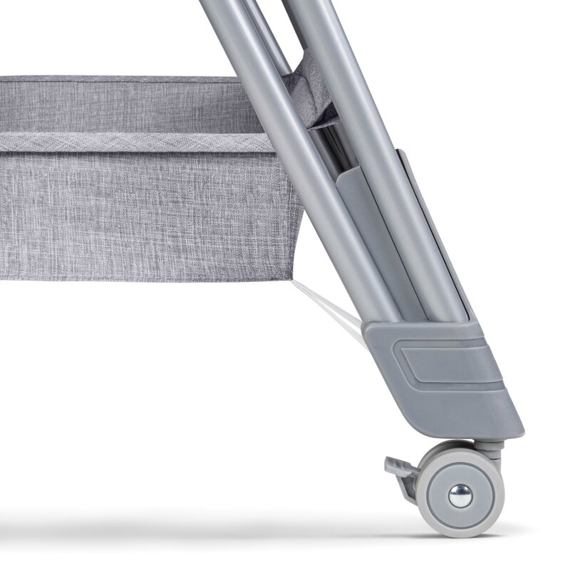 Lionelo - Patut co-sleeper Luna, 2 in 1, Cu setare unghiulara, Cu roti, Reglabil in 6 pozitii pe inaltime, Gri deschis