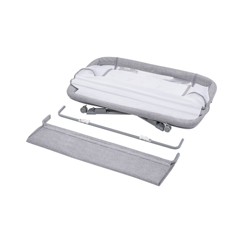 Lionelo - Patut co-sleeper Luna, 2 in 1, Cu setare unghiulara, Cu roti, Reglabil in 6 pozitii pe inaltime, Gri deschis