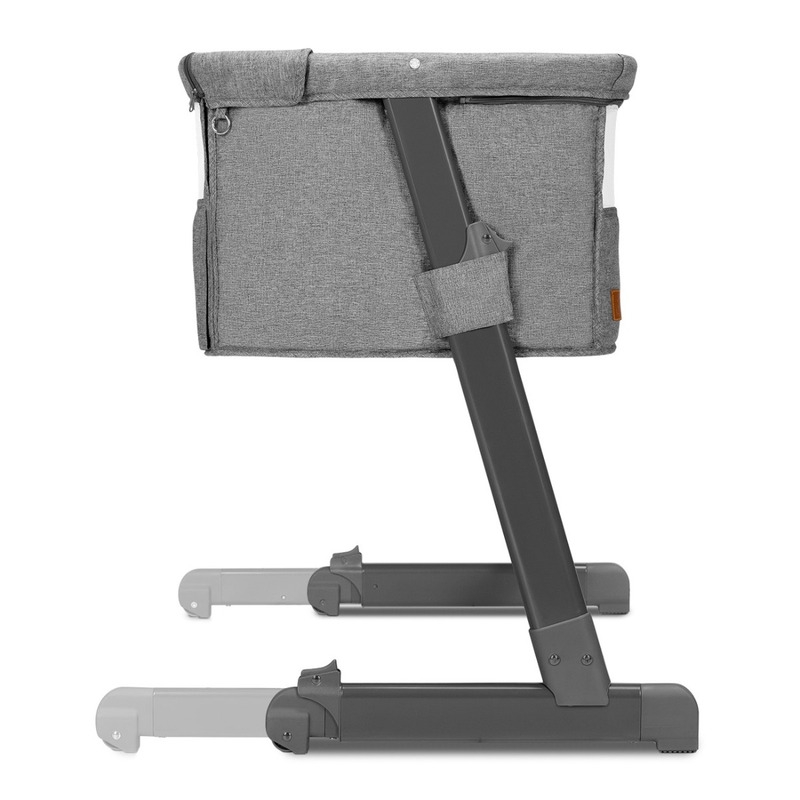 Lionelo - Patut co-sleeper Theo 2 in 1, Cu setare unghiulara, Reglabil in 5 pozitii pe inaltime, Conform cu standardele europeane de securitate EN1130 si EN16890, Grey Stone