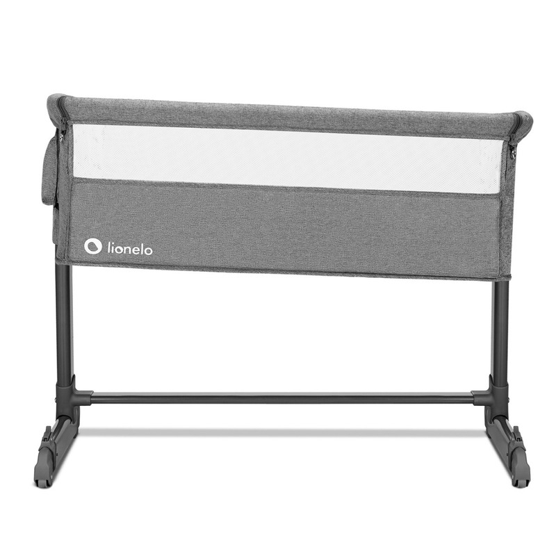 Lionelo - Patut co-sleeper Theo 2 in 1, Cu setare unghiulara, Reglabil in 5 pozitii pe inaltime, Conform cu standardele europeane de securitate EN1130 si EN16890, Grey Stone
