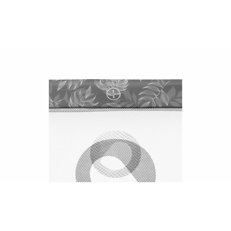 Lionelo - Patut pliant cu doua nivele Flower , Cu arcada, Geanta transport, Masuta de infasat, Bara cu jucarii, Fereastra laterala, 120x60 cm, Conform cu standardele europeane de securitate EN 716 si EN12221, Gri