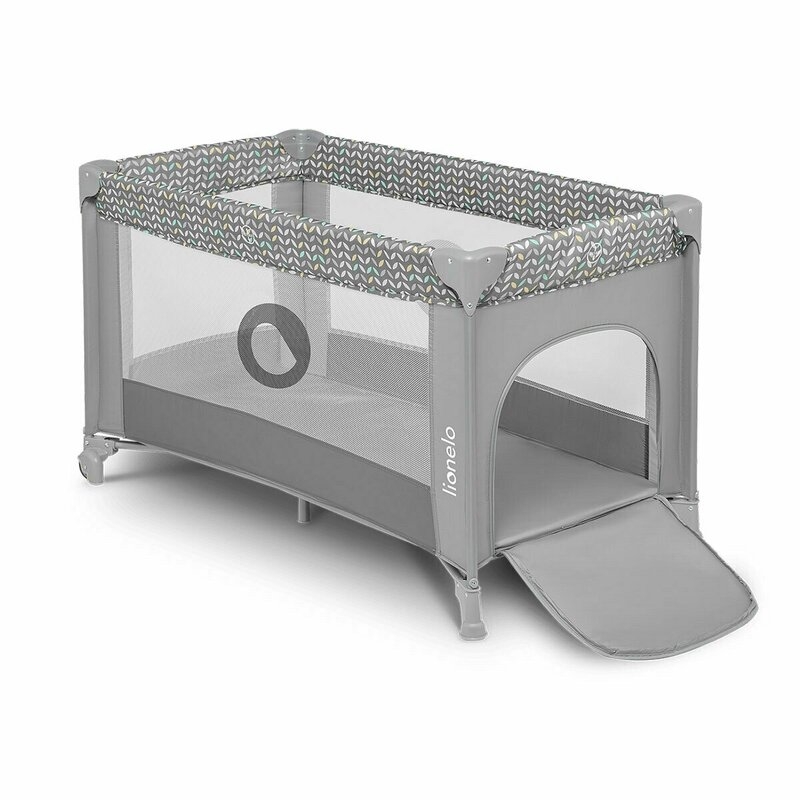 Lionelo - Patut pliant Stefi, 120x60 cm, Grey Concrete- Multicolor