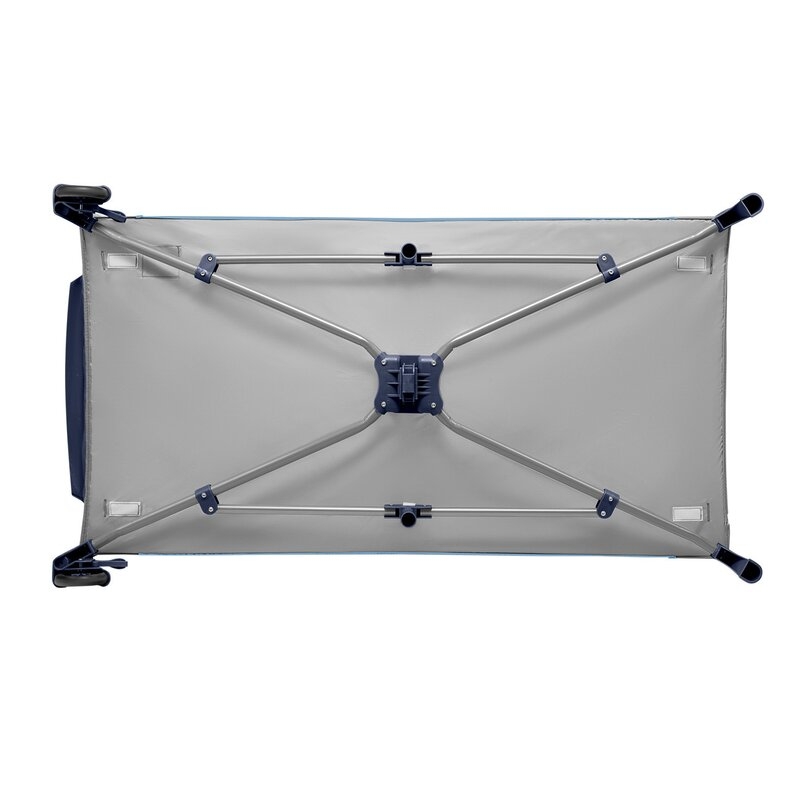 Lionelo - Patut pliant cu doua nivele Sven Plus, 120x60 cm, arcada jucarii, masuta de infasat, vibratii, melodii, Blue Navy