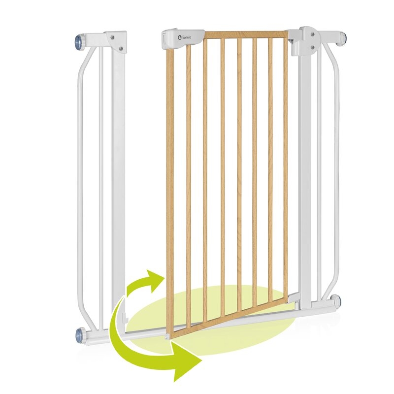 Lionelo - Poarta de siguranta prin presiune Truus Slim, 105 cm, Conform cu standardul europeane de securitate EN1930, Gri/Natur