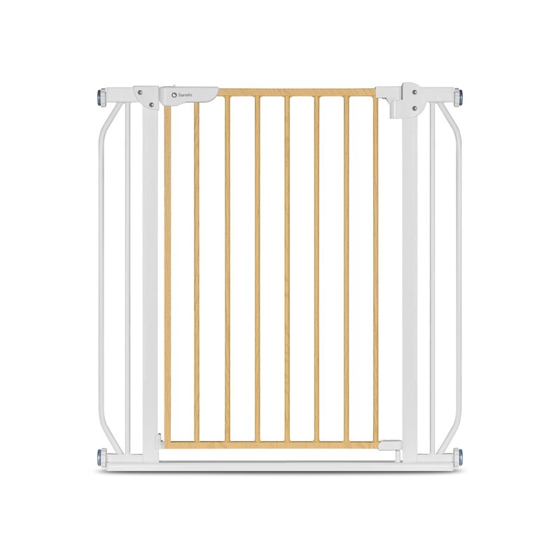 Lionelo - Poarta de siguranta prin presiune Truus Slim, 105 cm, Conform cu standardul europeane de securitate EN1930, Gri/Natur