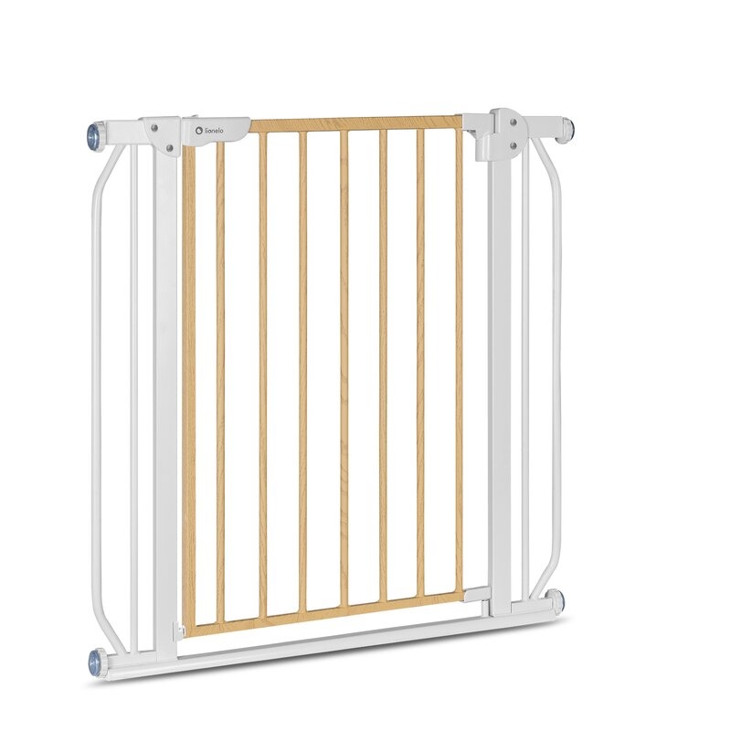 Lionelo - Poarta de siguranta prin presiune Truus Slim, 105 cm, Conform cu standardul europeane de securitate EN1930, Gri/Natur