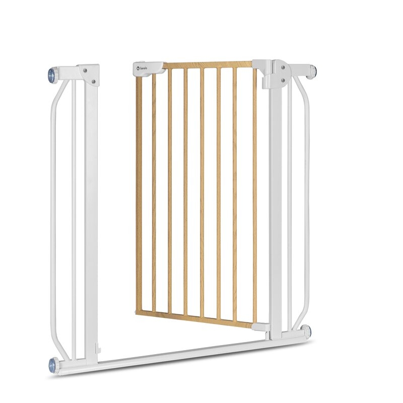 Lionelo - Poarta de siguranta prin presiune Truus Slim, 105 cm, Conform cu standardul europeane de securitate EN1930, Gri/Natur