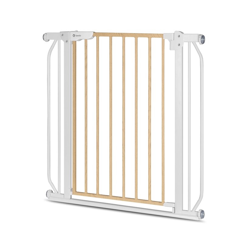 Lionelo - Poarta de siguranta prin presiune Truus Slim, 105 cm, Conform cu standardul europeane de securitate EN1930, Gri/Natur