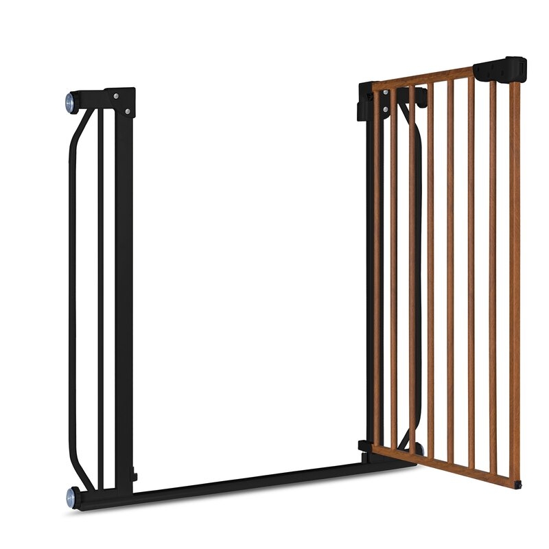 Lionelo - Poarta de siguranta prin presiune Truus Slim, 105 cm, Conform cu standardul europeane de securitate EN1930, Negru/Natur