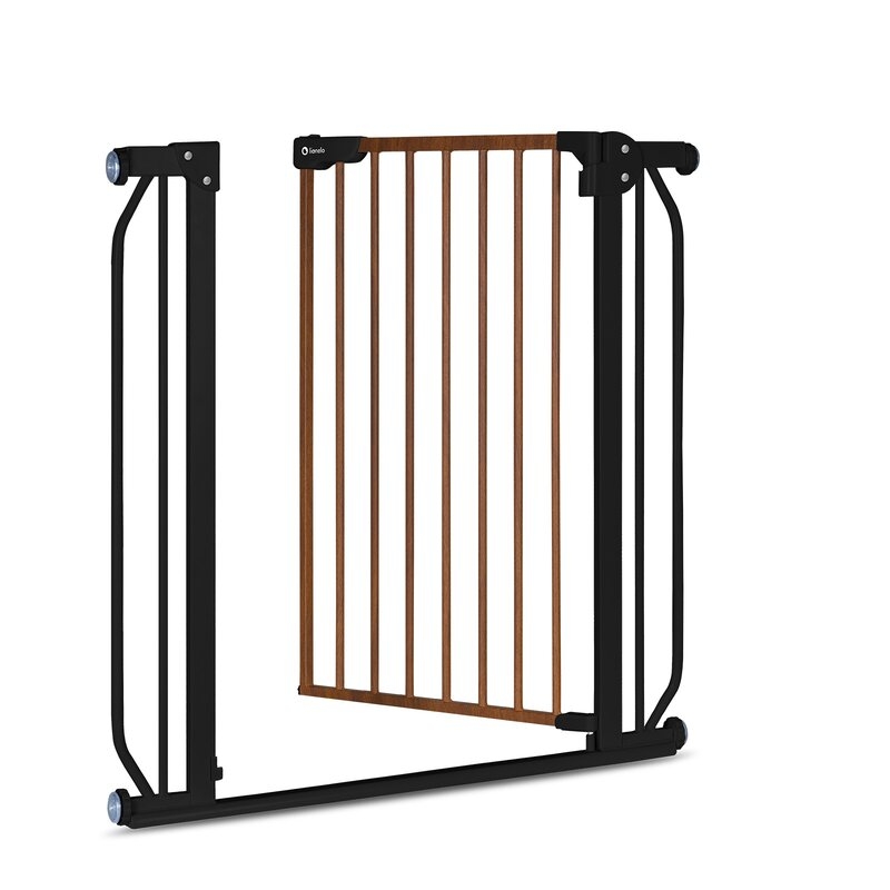 Lionelo - Poarta de siguranta prin presiune Truus Slim, 105 cm, Conform cu standardul europeane de securitate EN1930, Negru/Natur