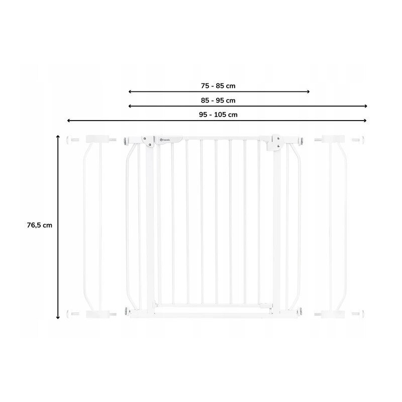 Lionelo - Poarta de siguranta prin presiune Truus Slim, 105 cm, Negru Onyx