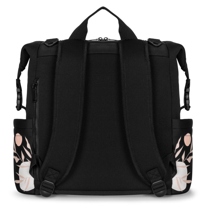 Lionelo - Rucsac pentru mamici, Cu 12 compartimente si salteluta de schimbat, Cu prindere universala de carucior, Impermeabila, 36 x 36 x 23 cm, Lovin Negru