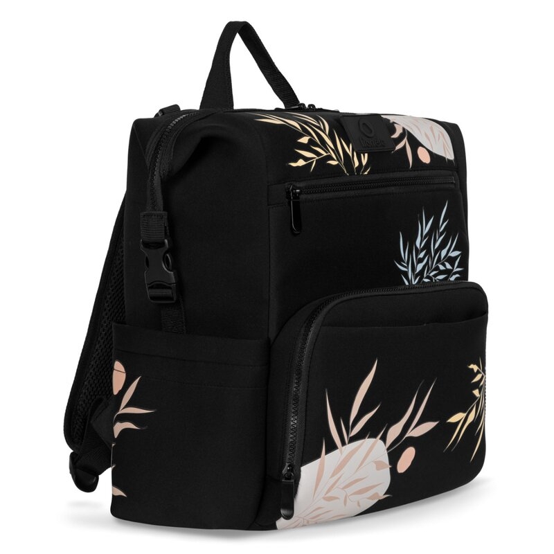 Lionelo - Rucsac pentru mamici, Cu 12 compartimente si salteluta de schimbat, Cu prindere universala de carucior, Impermeabila, 36 x 36 x 23 cm, Lovin Negru