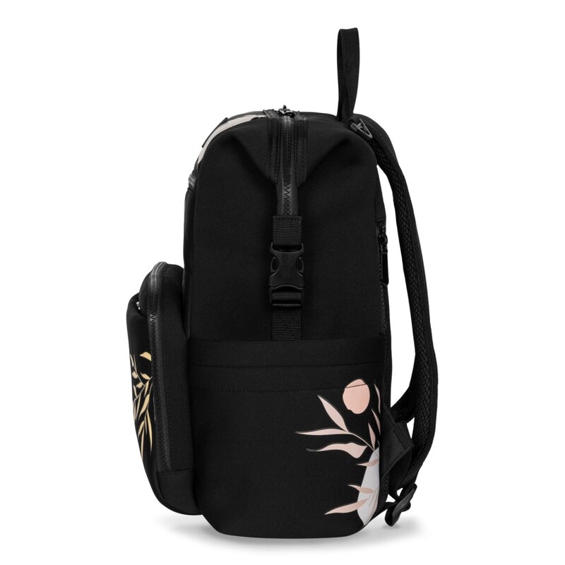 Lionelo - Rucsac pentru mamici, Cu 12 compartimente si salteluta de schimbat, Cu prindere universala de carucior, Impermeabila, 36 x 36 x 23 cm, Lovin Negru