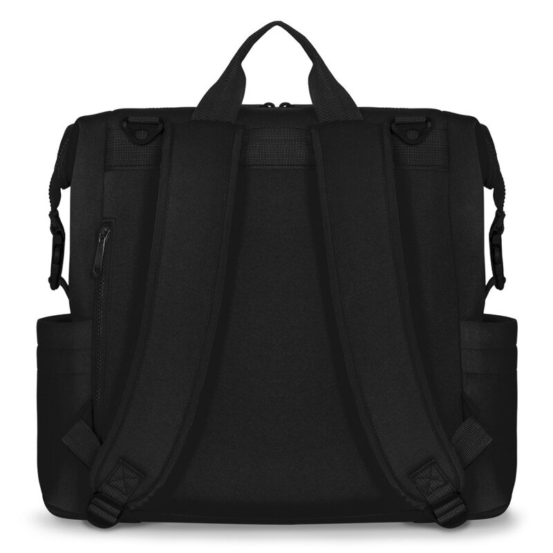 Lionelo - Rucsac pentru mamici, Cu 12 compartimente si salteluta de schimbat, Cu prindere universala de carucior, Impermeabila, 36 x 36 x 23 cm, Negru