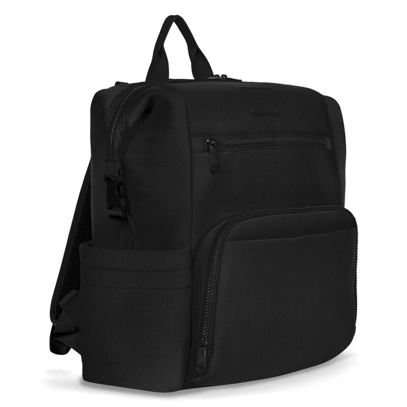 Lionelo - Rucsac pentru mamici, Cu 12 compartimente si salteluta de schimbat, Cu prindere universala de carucior, Impermeabila, 36 x 36 x 23 cm, Negru