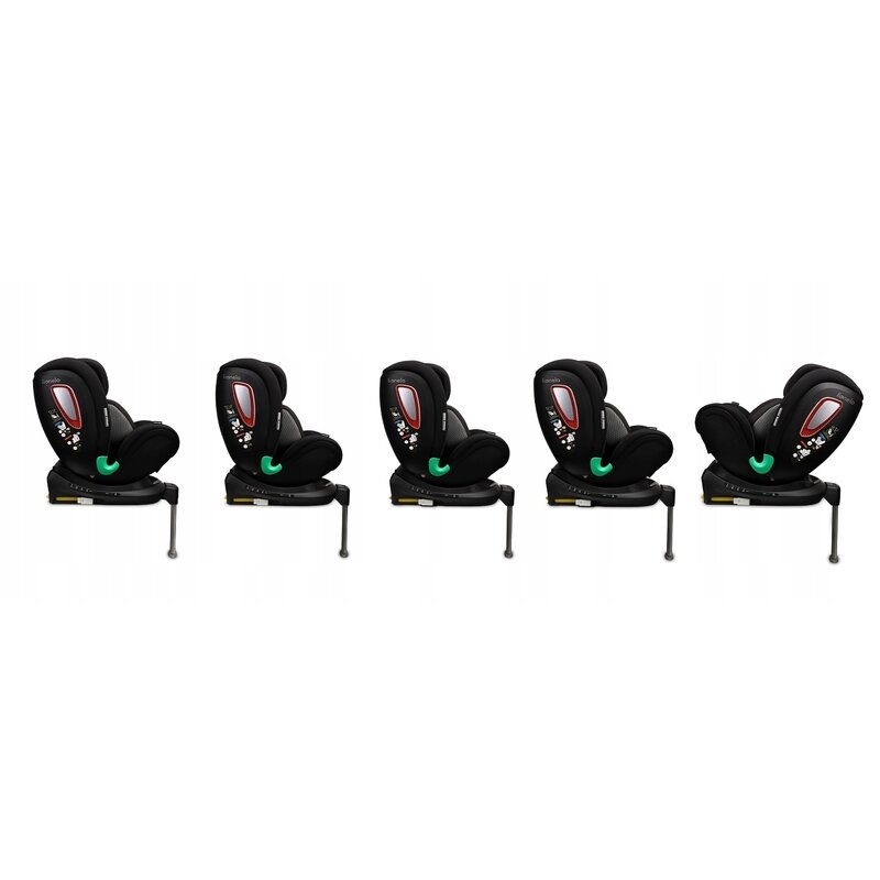 Lionelo - Scaun auto Antoon Plus, Pozitie de somn, Protectie laterala, Rotire 360 grade, 0-18 kg, Cu Isofix si picior de sustinere, Negru