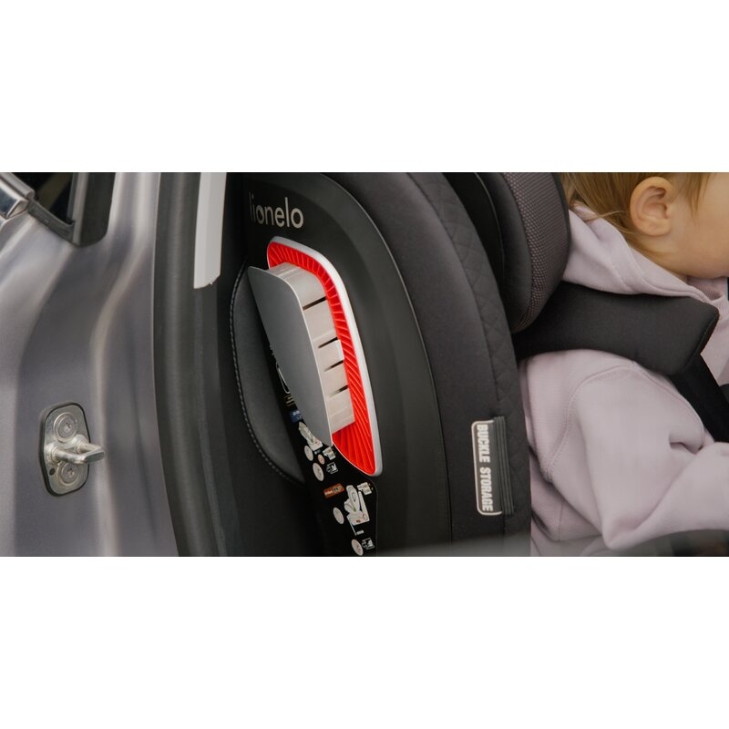 Lionelo - Scaun auto Antoon Plus, Pozitie de somn, Protectie laterala, Rotire 360 grade, 0-18 kg, Cu Isofix si picior de sustinere, Negru