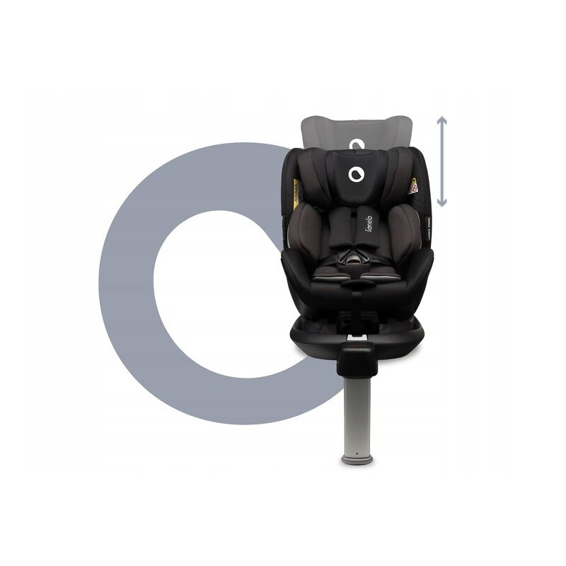 Lionelo - Scaun auto Antoon Plus, Pozitie de somn, Protectie laterala, Rotire 360 grade, 0-18 kg, Cu Isofix si picior de sustinere, Negru