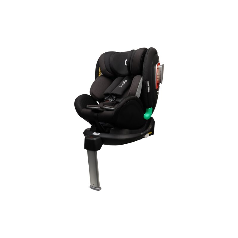 Lionelo - Scaun auto Antoon Plus, Pozitie de somn, Protectie laterala, Rotire 360 grade, 0-18 kg, Cu Isofix si picior de sustinere, Negru