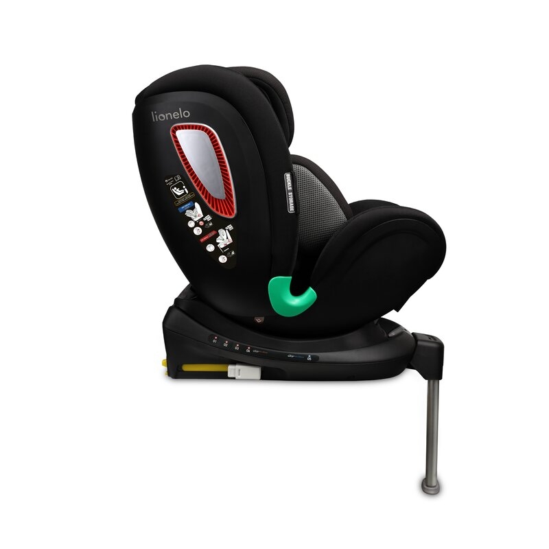 Lionelo - Scaun auto Antoon Plus, Pozitie de somn, Protectie laterala, Rotire 360 grade, 0-18 kg, Cu Isofix si picior de sustinere, Negru