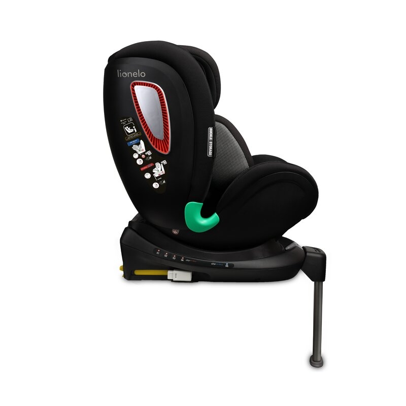 Lionelo - Scaun auto Antoon Plus, Pozitie de somn, Protectie laterala, Rotire 360 grade, 0-18 kg, Cu Isofix si picior de sustinere, Negru