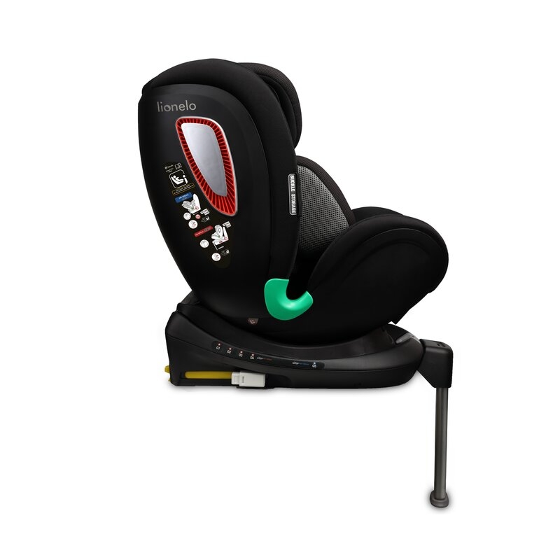 Lionelo - Scaun auto Antoon Plus, Pozitie de somn, Protectie laterala, Rotire 360 grade, 0-18 kg, Cu Isofix si picior de sustinere, Negru